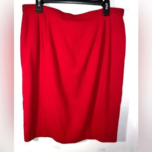 Talbots, 16, vintage, Red A-line 100% pure New wool, pleated lined midi zip vent